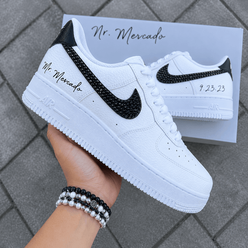 Personalized Black Rhinestone Bridal Custom Sneaker