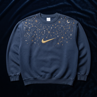 Celestial Solstice Embroidered Nike Crewneck