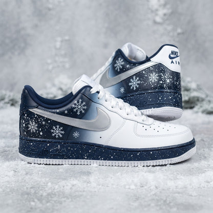 Custom Sneaker Christmas Winter Wonderland - front view