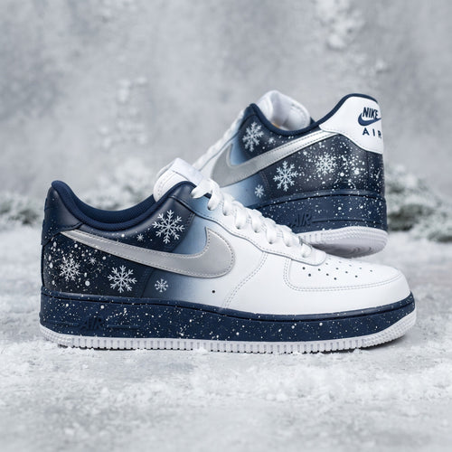 Custom Sneaker Christmas Winter Wonderland - front view