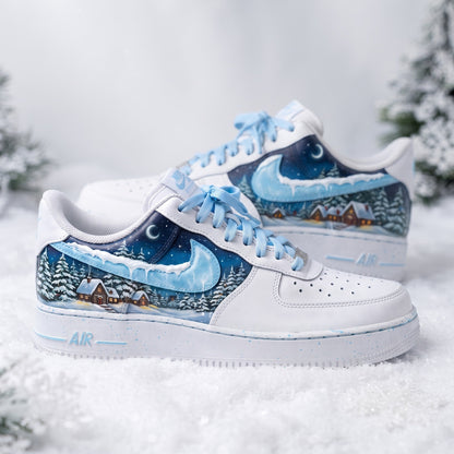 Custom Sneaker Christmas Snow Globe Village - side profile