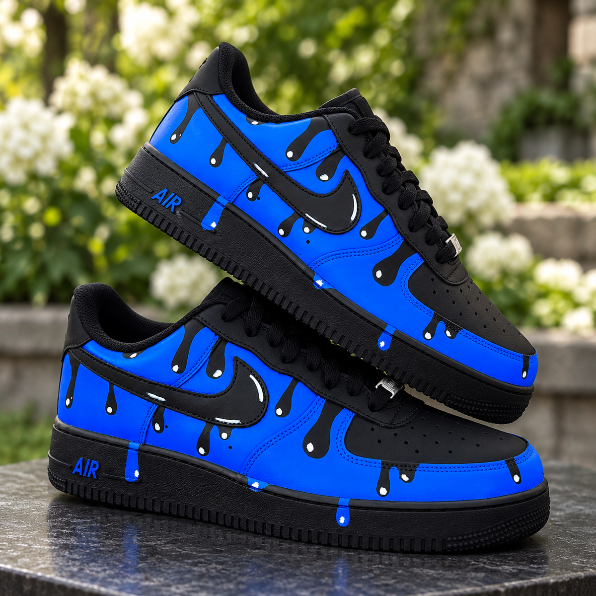 Custom Sneaker Blue Drip