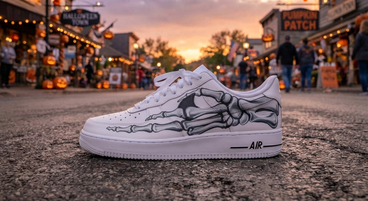 Custom Sneaker Halloween Skeleton Hand - side profile