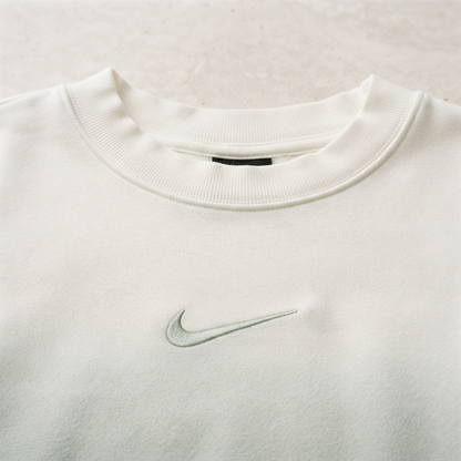Sage Whisper Hand-Dipped Cropped Nike Crew