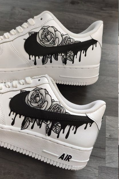 Custom Sneaker Rose Black Drips