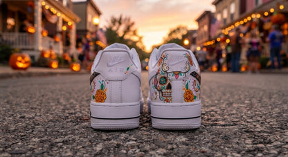 Custom Sneaker Day Of The Dead Sugar Skull - heel back