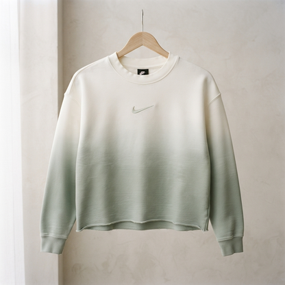 Sage Whisper Hand-Dipped Cropped Nike Crew