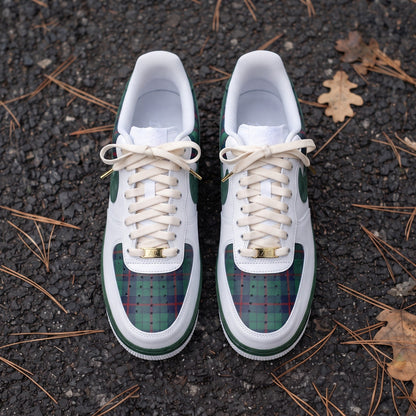 Custom Sneaker Christmas Tartan Plaid - top down