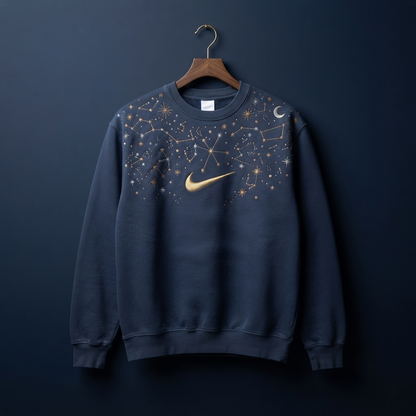 Celestial Solstice Embroidered Nike Crewneck