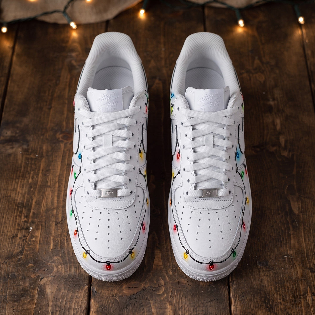 Custom Sneaker Christmas Holiday Lights - top down