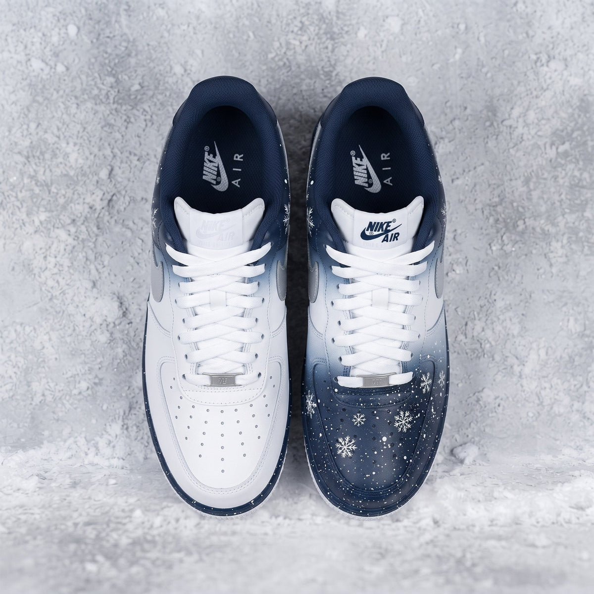 Custom Sneaker Christmas Winter Wonderland - top down