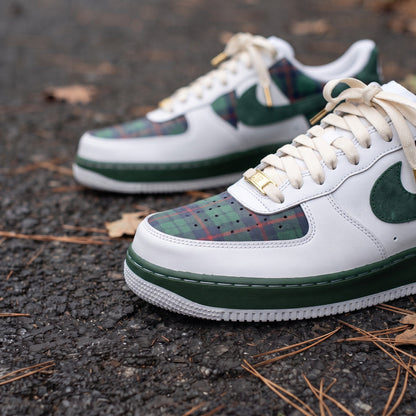 Custom Sneaker Christmas Tartan Plaid - front toe