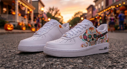 Custom Sneaker Day Of The Dead Sugar Skull - front toe